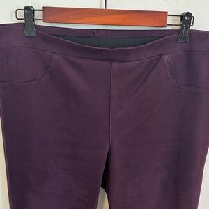 Karen Kane Faux Suede Pull-on Deep Purple Leggings Size XL
